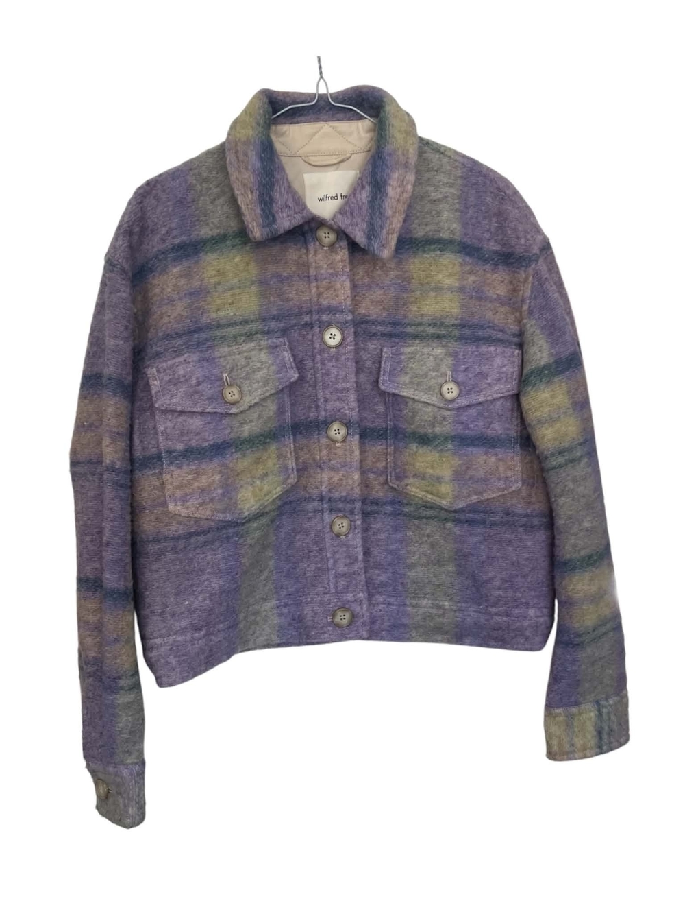 ARITZIA WILFRED FREE | Plaid Wool Blend Button-Up Jacket